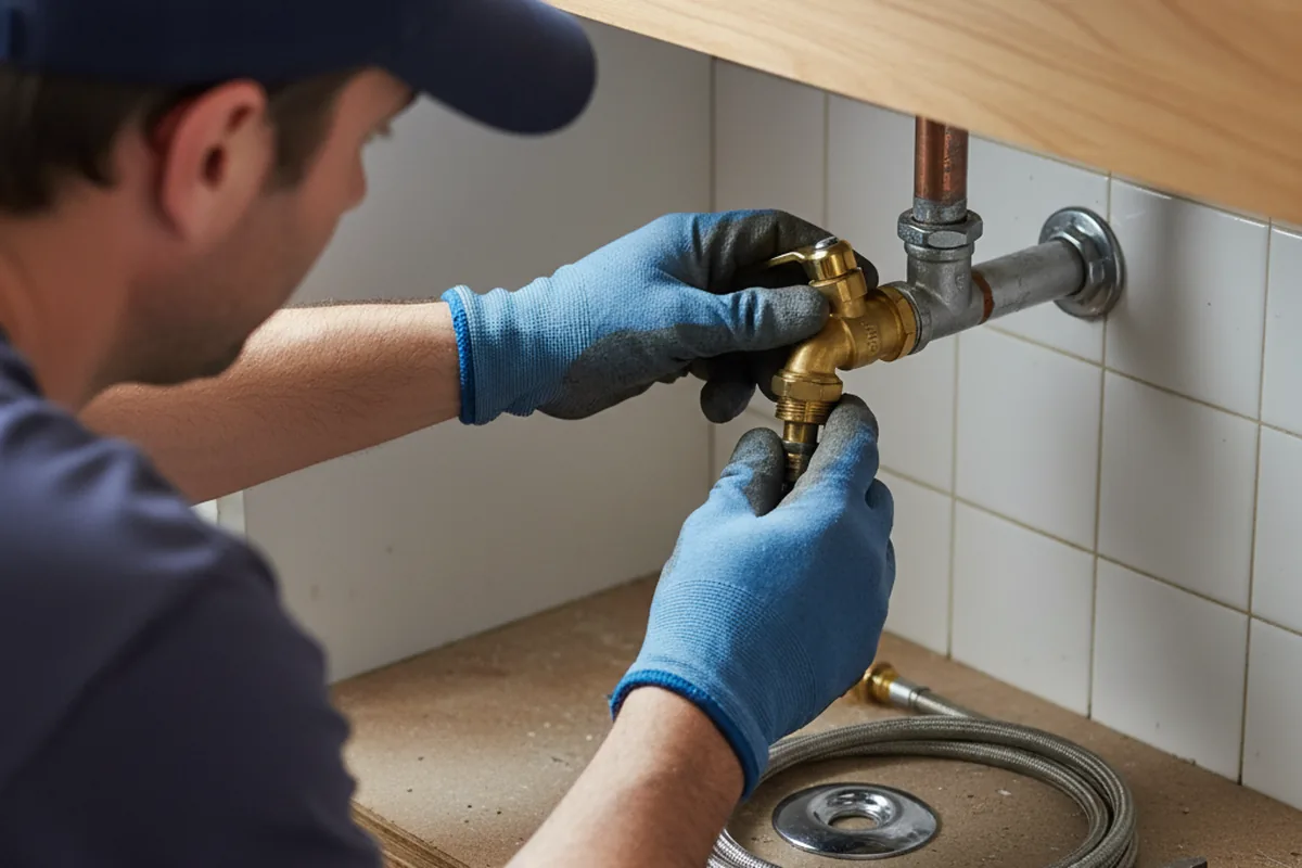 Shutoff valve and fitting work during Burst Pipe Repair in Sequim